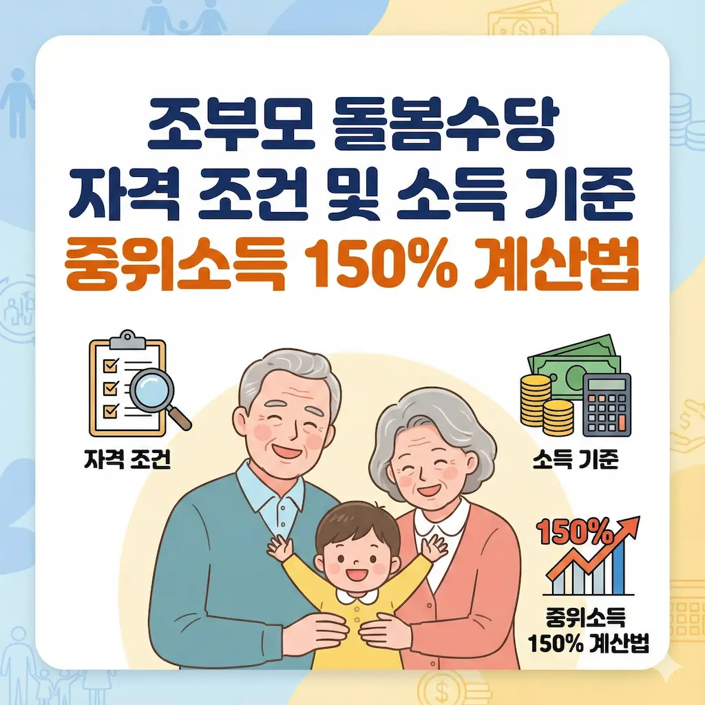 조부모 돌봄수당 자격 조건 및 소득 기준