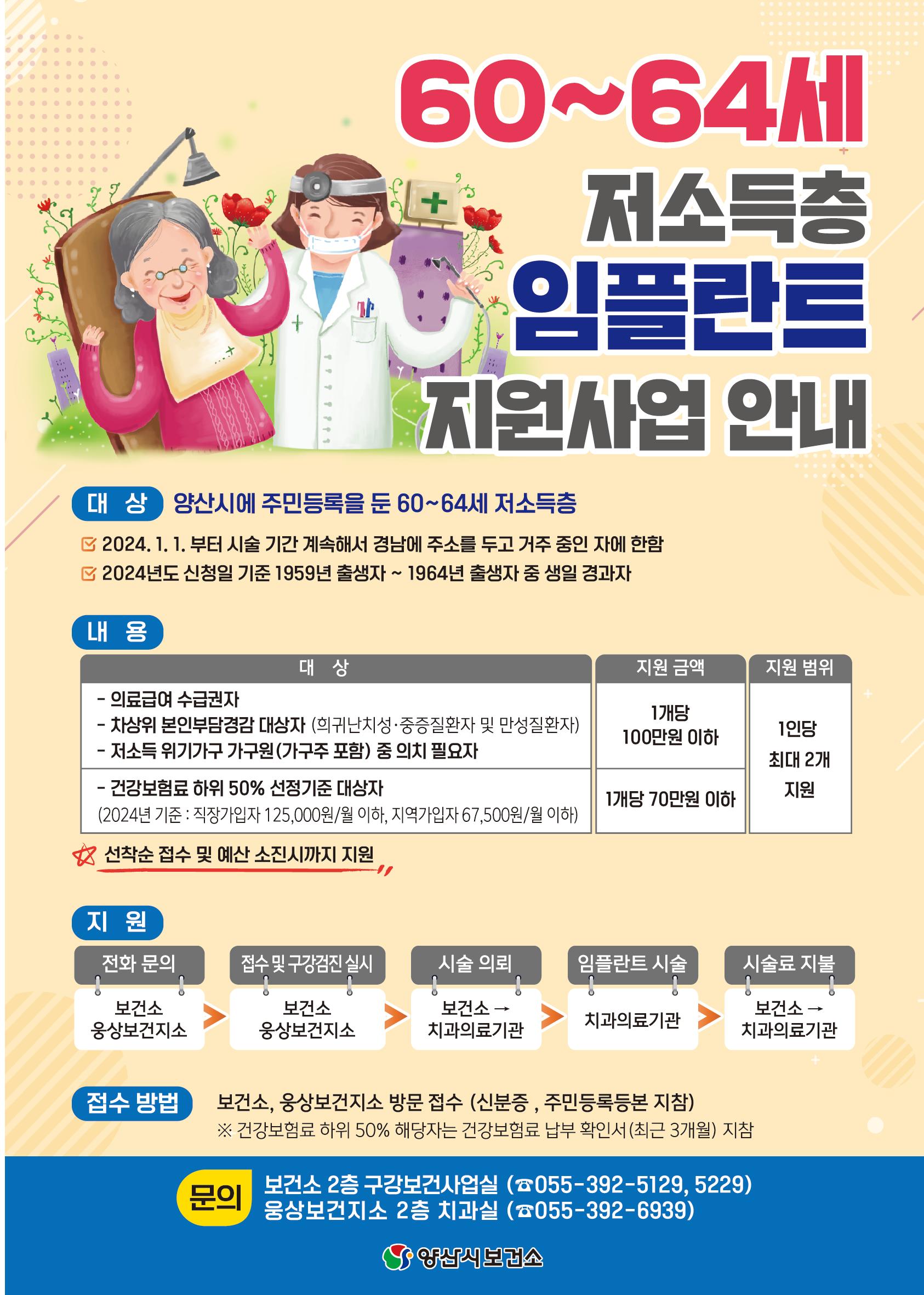 저소득층 임플란트 지원사업 안내