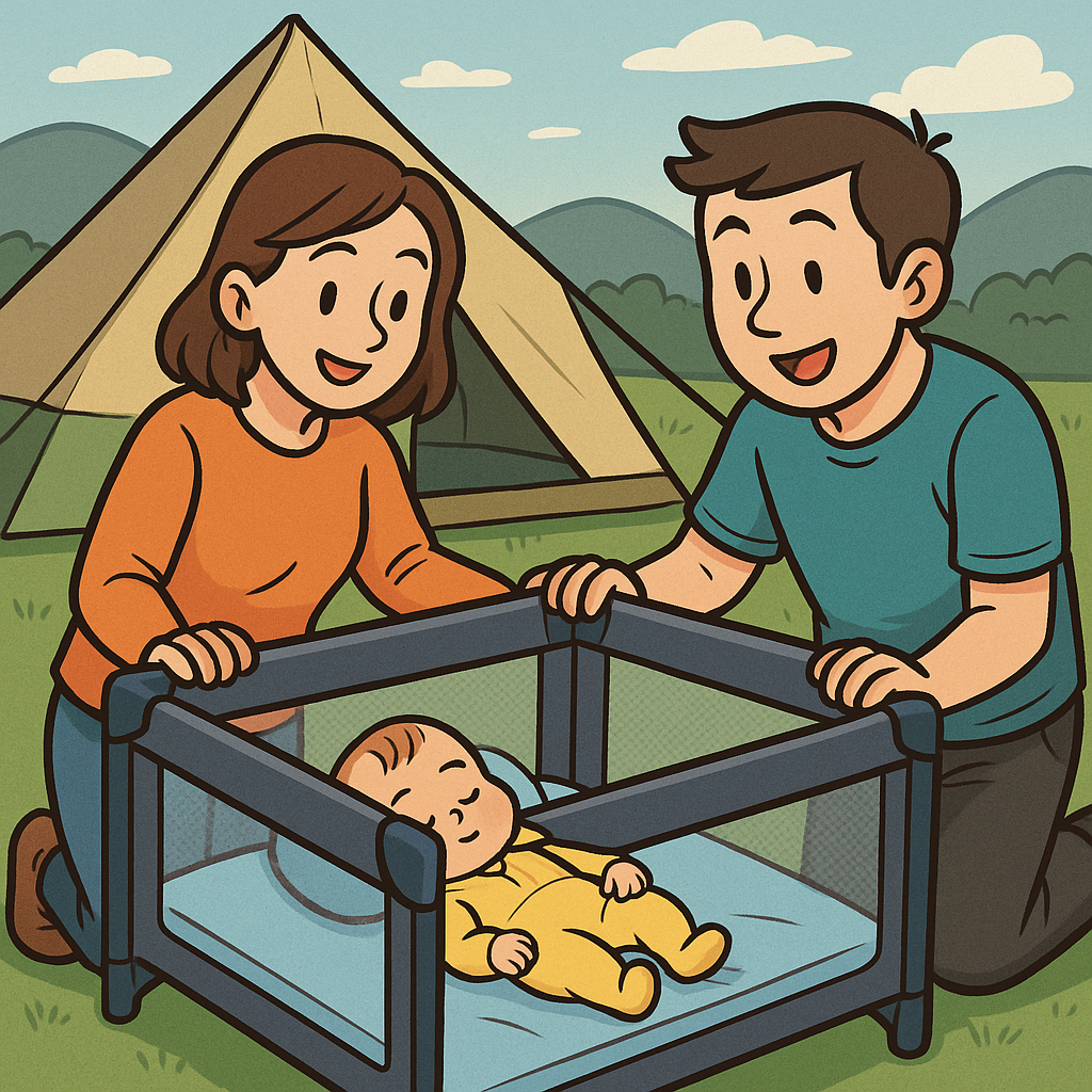 아기와 캠핑 간 부모를 위한 ‘이동식 아기침대(트래블코트)’ 사용 후기
