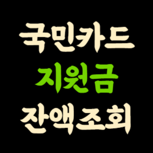 국민카드 민생지원금 잔액조회 소비쿠폰 남은금액 확인 하는 법 썸네일