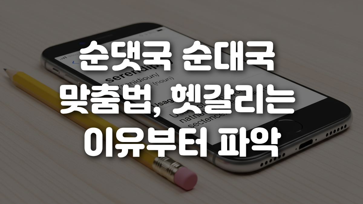순댓국 순대국 맞춤법 헷갈리는 이유부터 파악