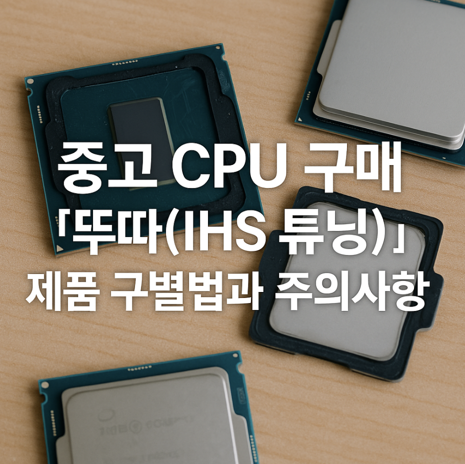중고 CPU 구매, '뚜따(IHS 튜닝)' 제품 구별법과 주의사항