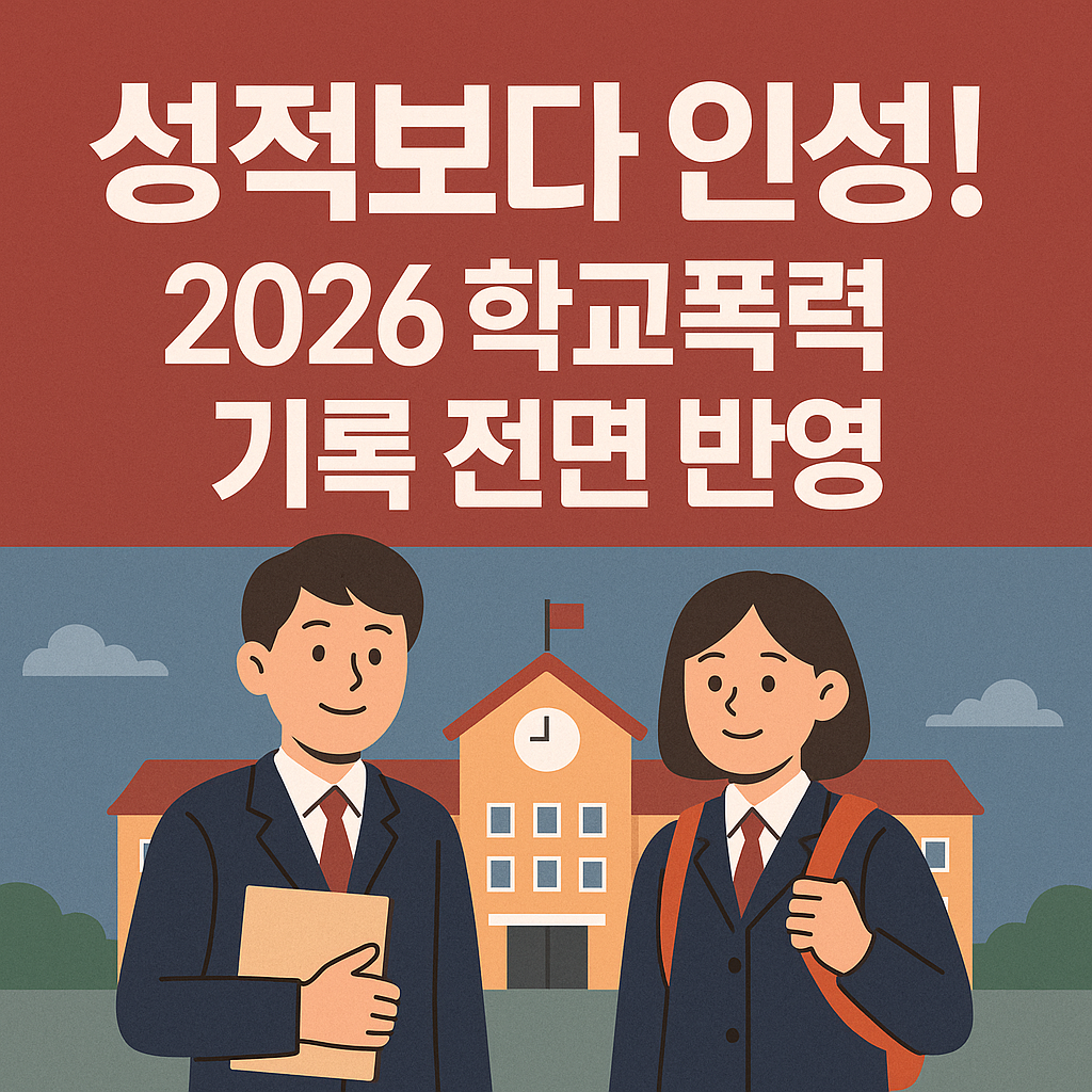 성적보다 인성! 2026 학교폭력 기록 전면 반영