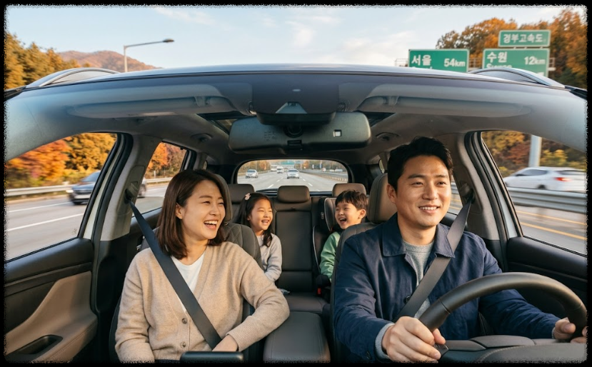 추석 연휴 고속도로 귀성길 자동차 이동 모습