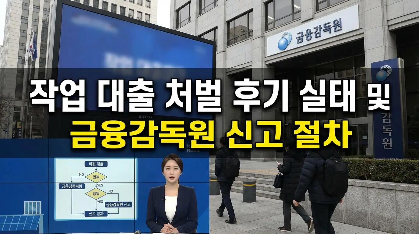 작업 대출 처벌 후기 실태 및 금융감독원 작업 대출 신고 절차
