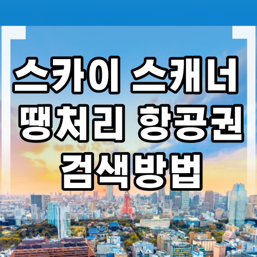 스카이 스캐너 땡처리 항공권 검색 방법 대표 사진