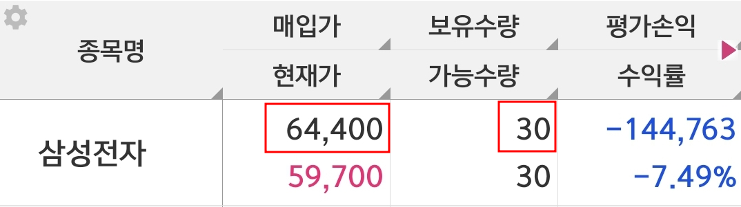 영웅문-계좌화면