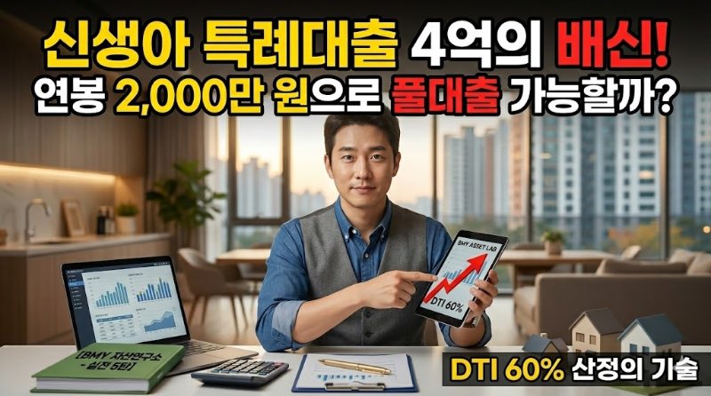 신생아 특례대출 4억 한도(Newborn Special Mortgage 400M Limit)의 실체와 연봉 2,000만 원 기준 DTI 60% 산정 기술을 분석하는 BMY 자산연구소의 실전 대출 시뮬레이션 가이드 이미지