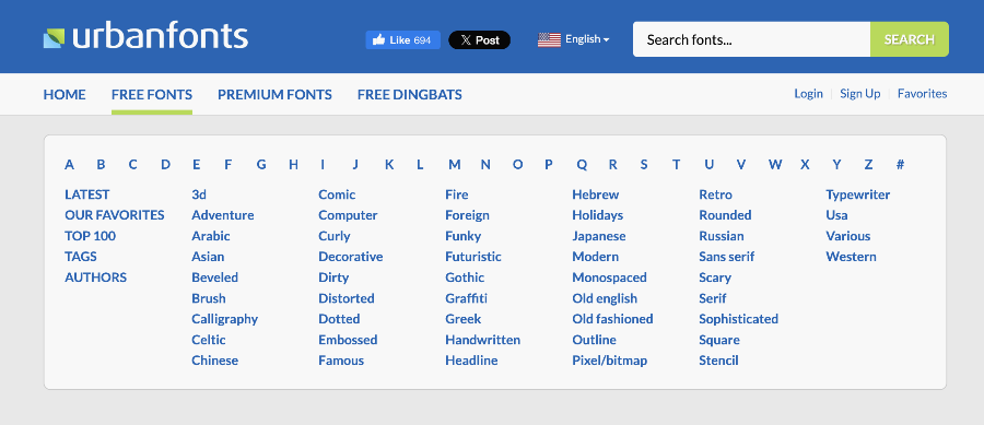 무료 영어 폰트 다운로드