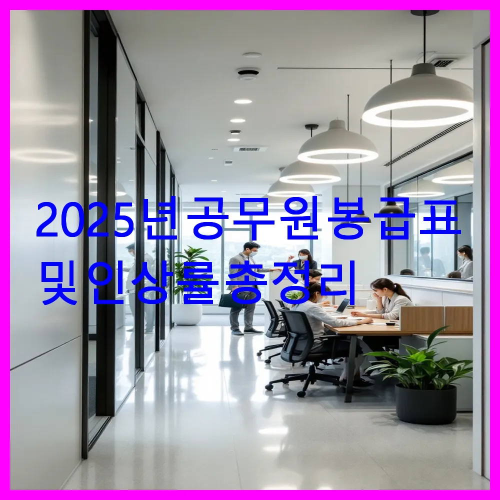 2025년 공무원 봉급표 및 인상률 총정리