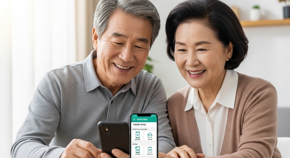 &lsquo;가족 단위 신청&rsquo;이라는 텍스트와 함께 가족 얼굴이 나오는 그래픽 혼합 이미지