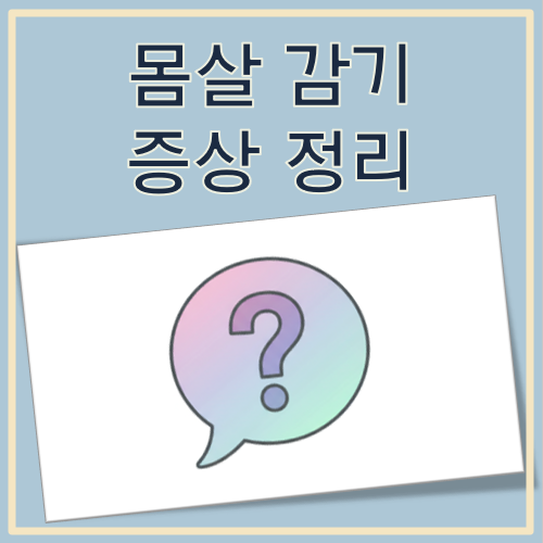 몸살 감기 증상 정리