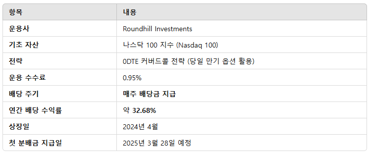 QDTE ETF 개요
