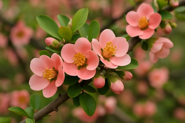 화사한 모과나무 꽃