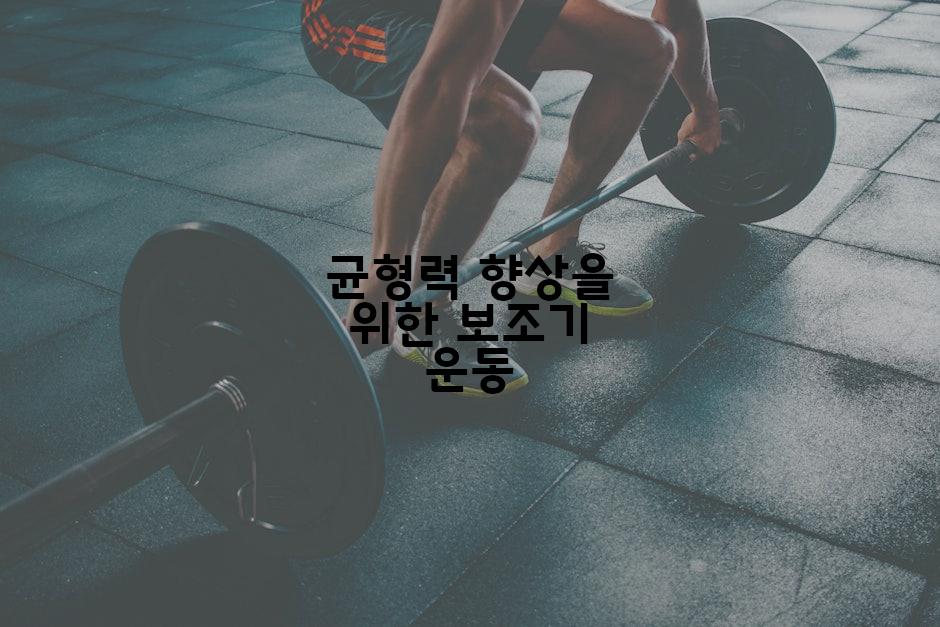 균형력 향상을 위한 보조기 운동