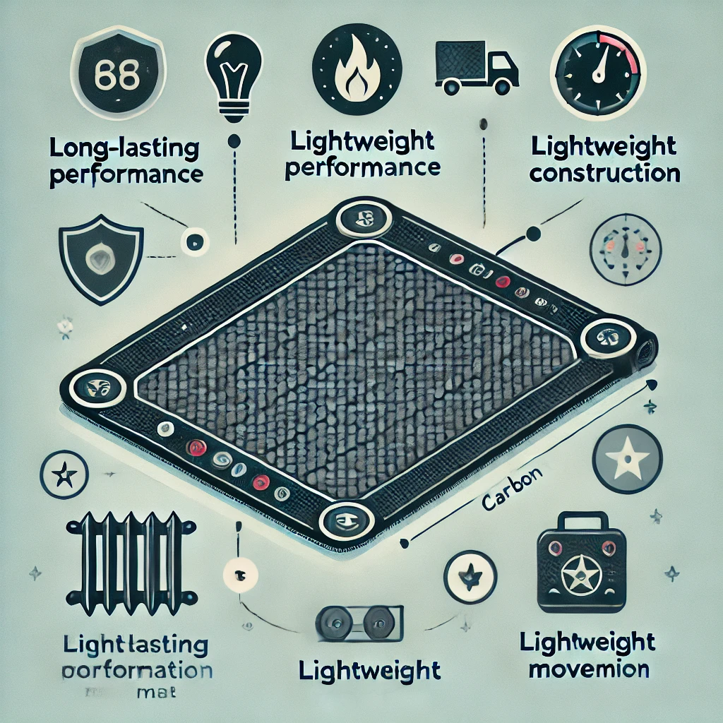 내구성과 이동성을 강조한 경량 설계의 카본매트