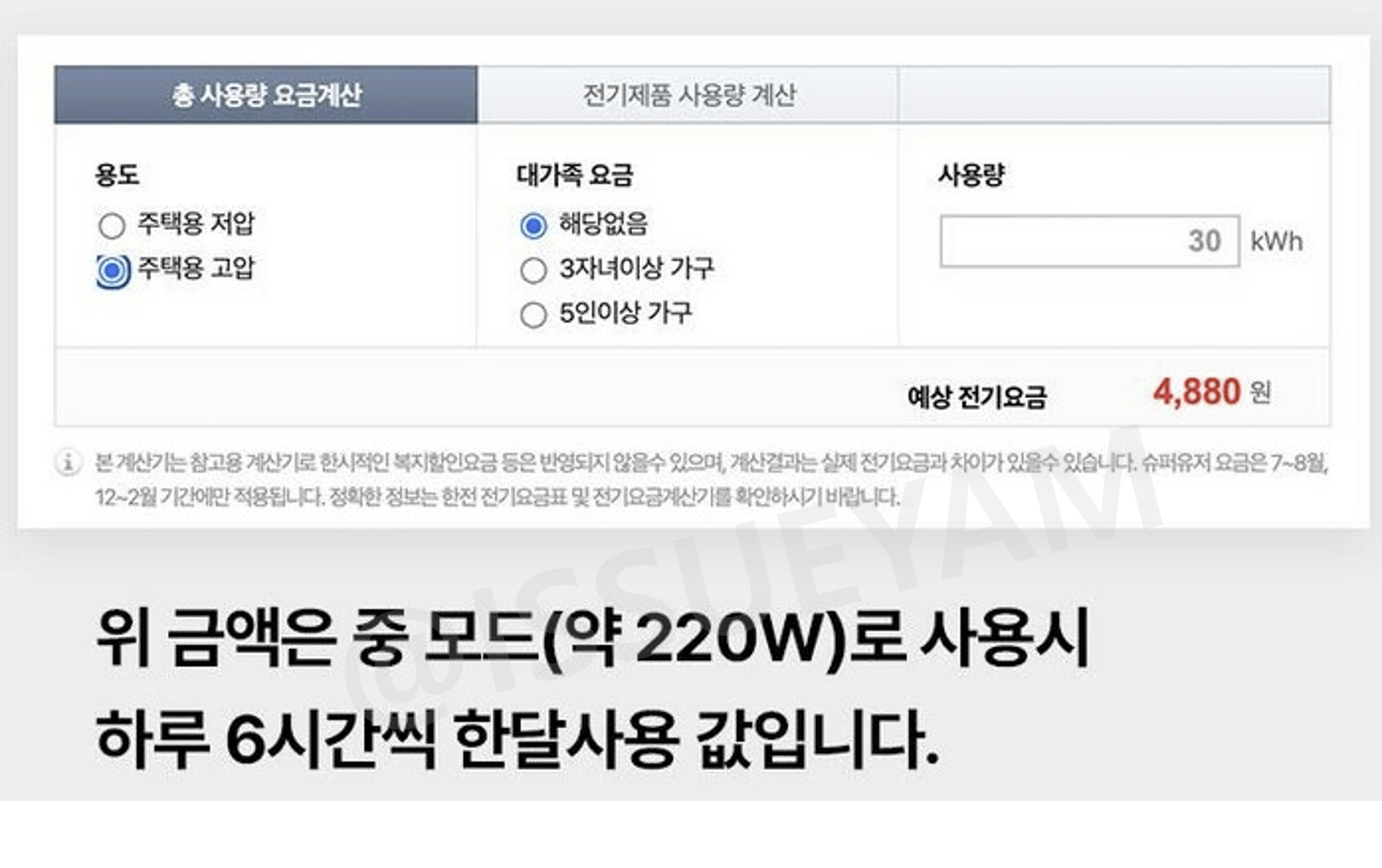 마이프랜드 MF-88 한달 전기요금