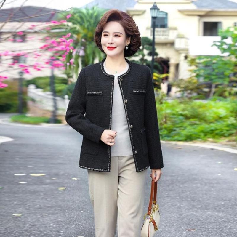 중년여성옷 봄자켓 50대 60대엄마옷 하객룩 트위드 마이 자켓