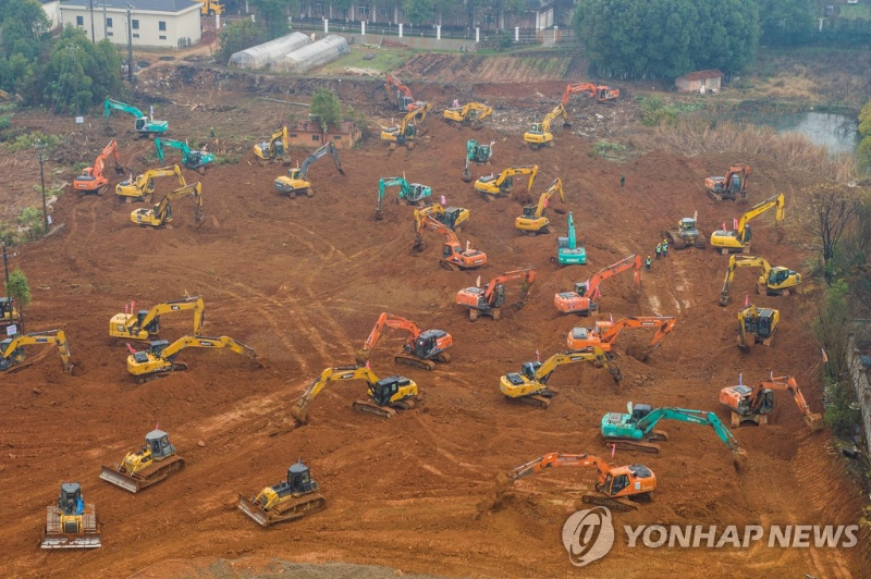 장비로만 하는 한국의 토목 공사 현장