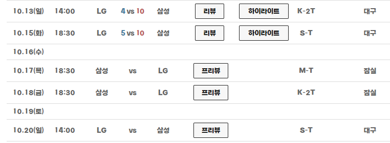 2024 KBO 한국시리즈 경기 및 티켓 예매 일정