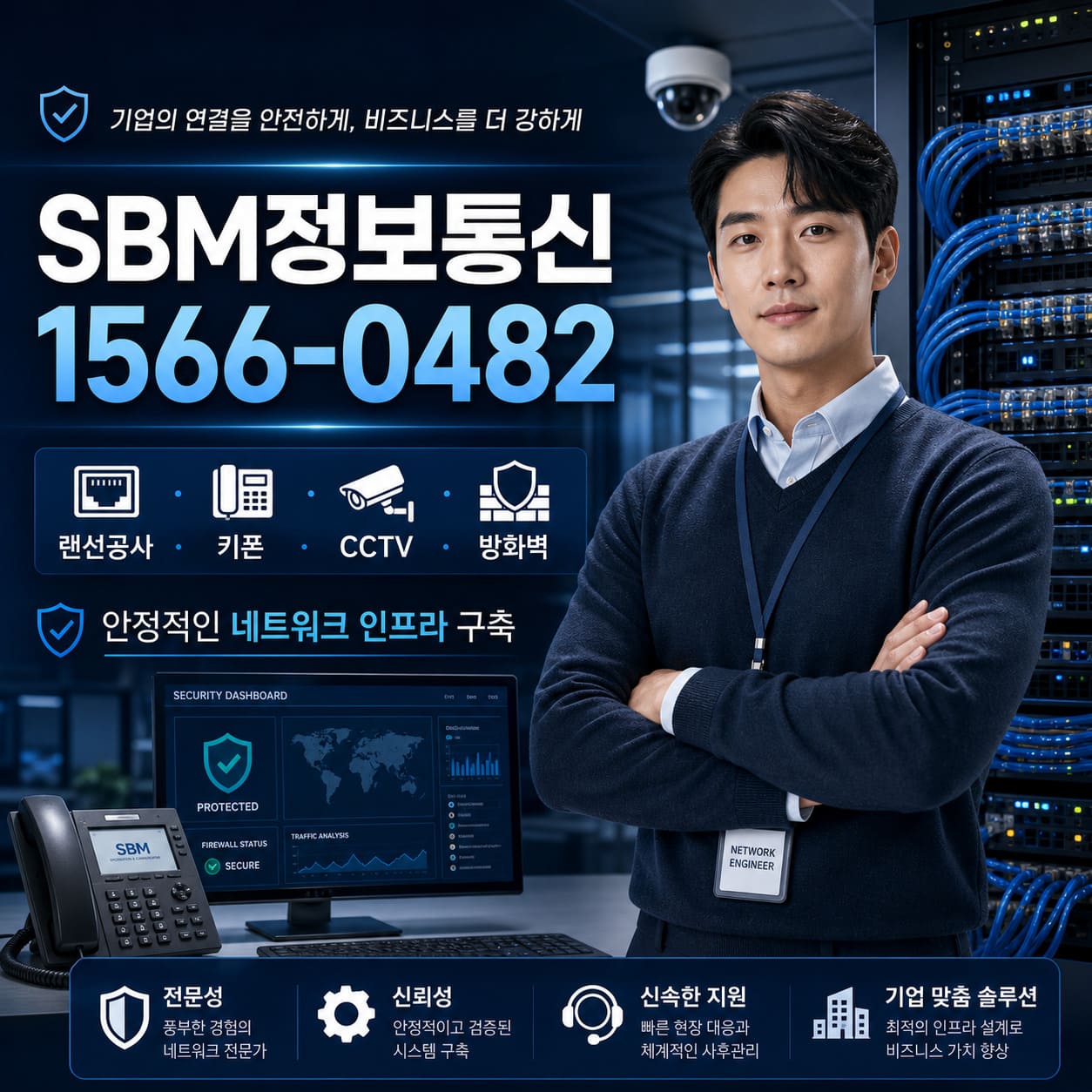 SBM정보통신 1566-0482 ❘ 서울·수도권 사무실 랜공사 전문 정보통신공사업체