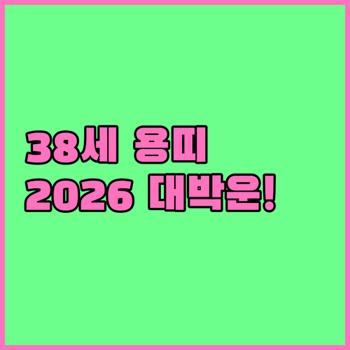 서른여덟 살 용띠 2026년 병오년 ..