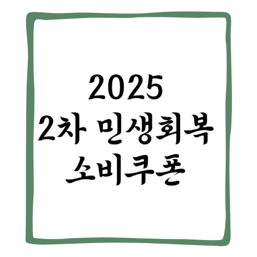 2025 2차 민생회복 소비쿠폰