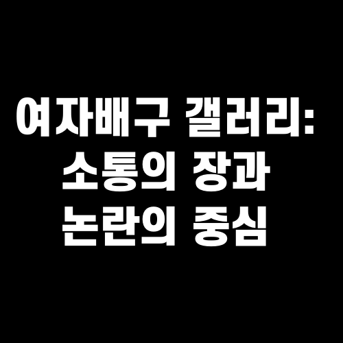 여자배구 갤러리 : 소통의 장과 논란의 중심