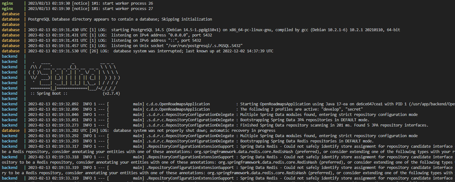 docker-compose 실행 결과