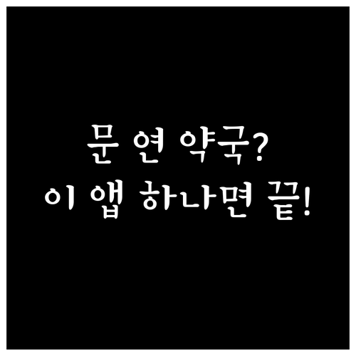 공휴일 야간 문 연 약국 찾는 방법 ..