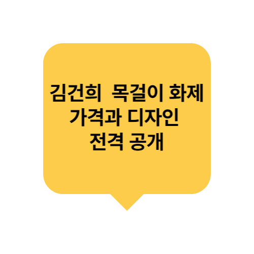 김건희 목걸이 화제! 가격과 디자인 전격 공개