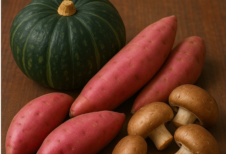 단호박 고구마 버섯 사진