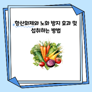 항산화제와 노화 방지 효과 및 섭취하는 방법