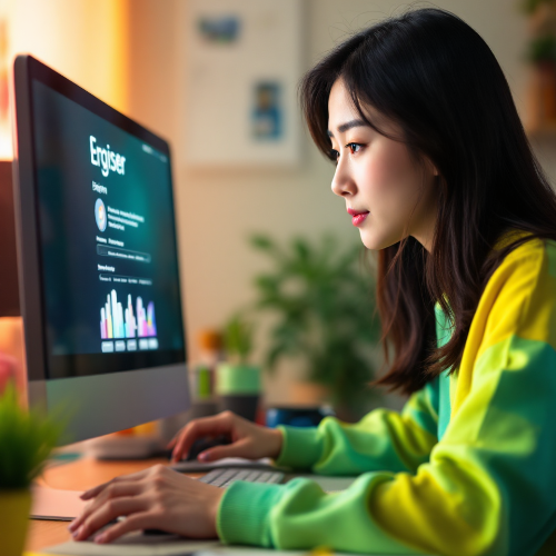 컴퓨터를-보며-공부하는-여성