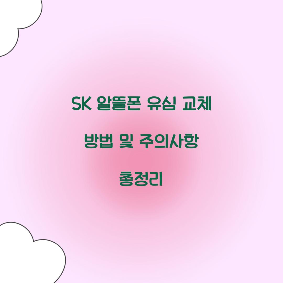 sk 알뜰폰 유심 교체