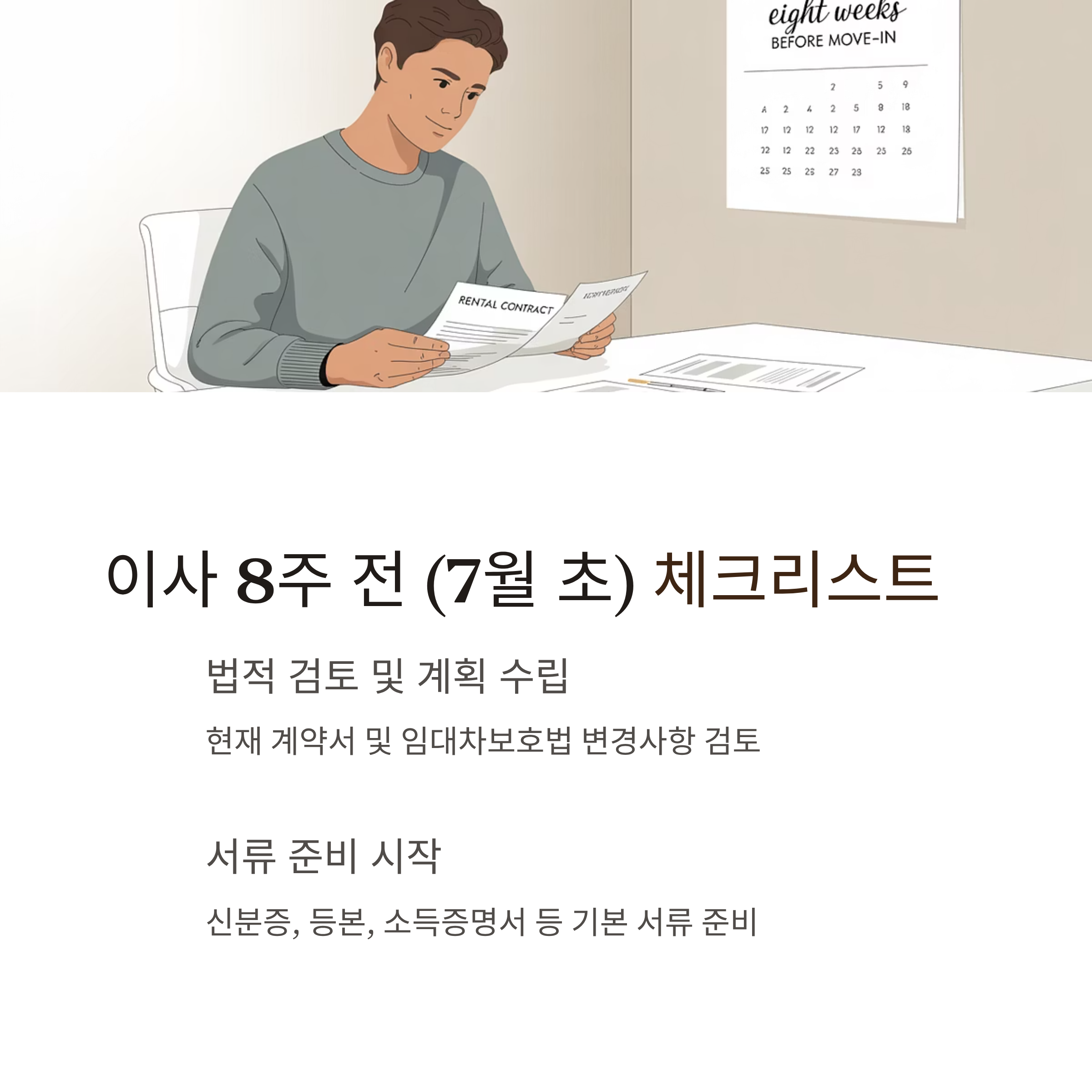 계약 갱신 이사 8주전 체크리스트