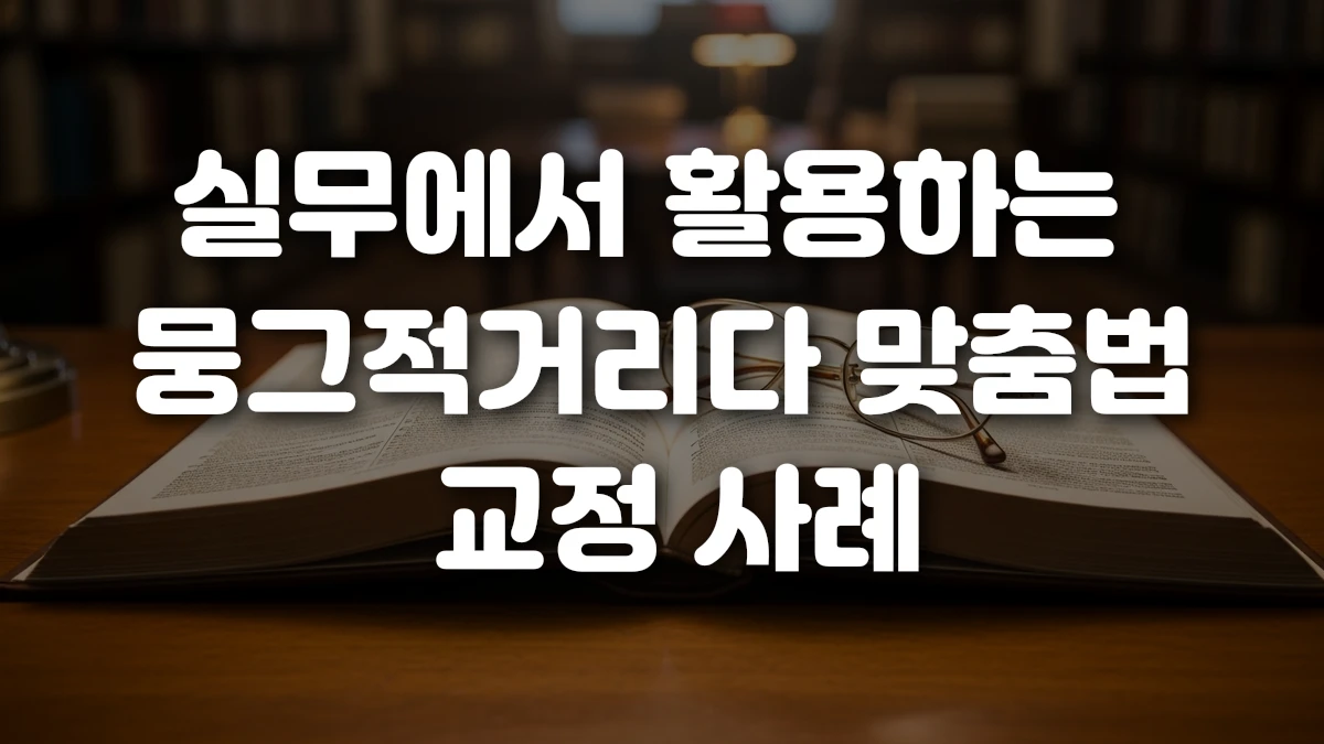 실무에서 활용하는 뭉그적거리다 맞춤법 교정 사례