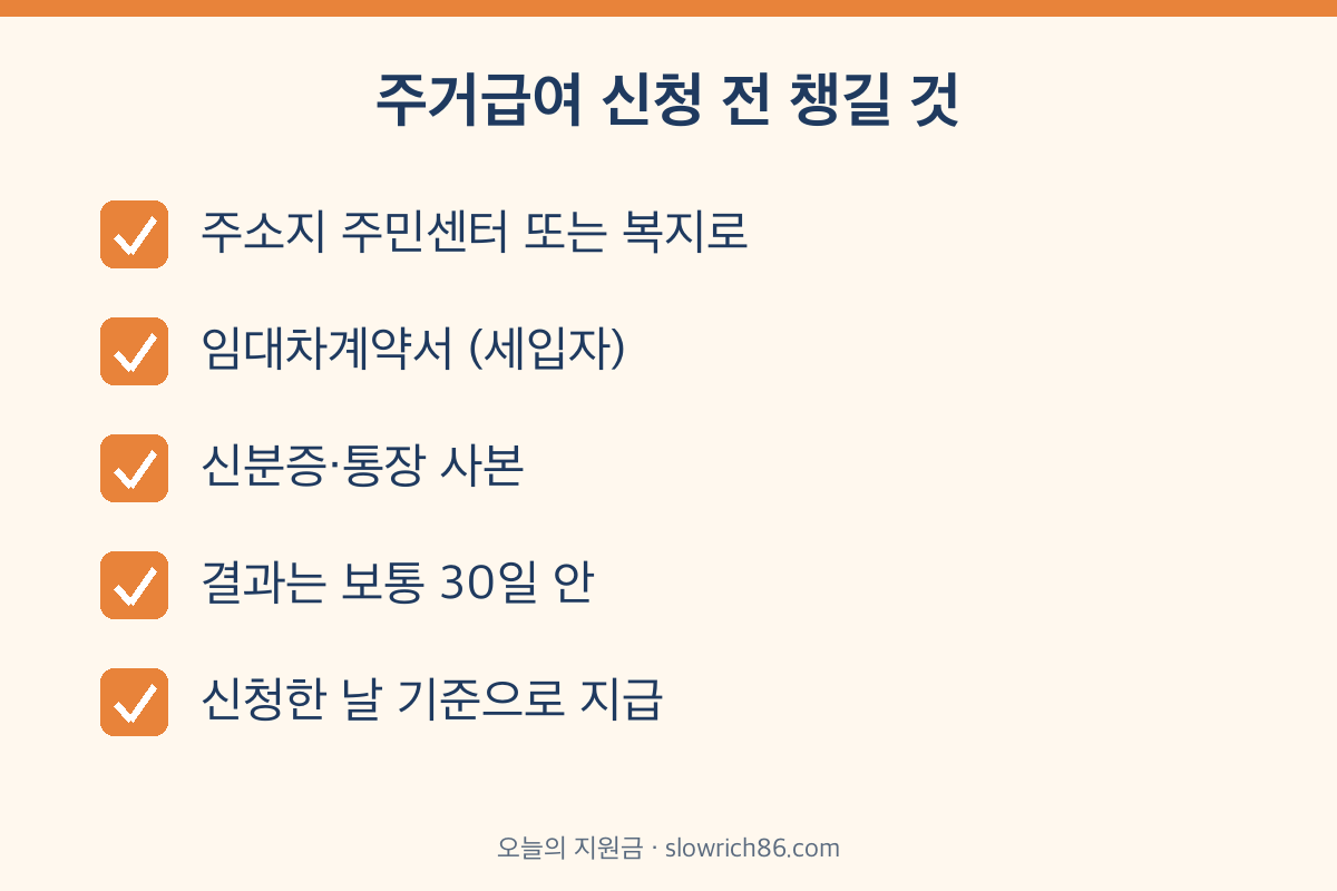 주거급여 신청 방법 준비 서류 체크리스트