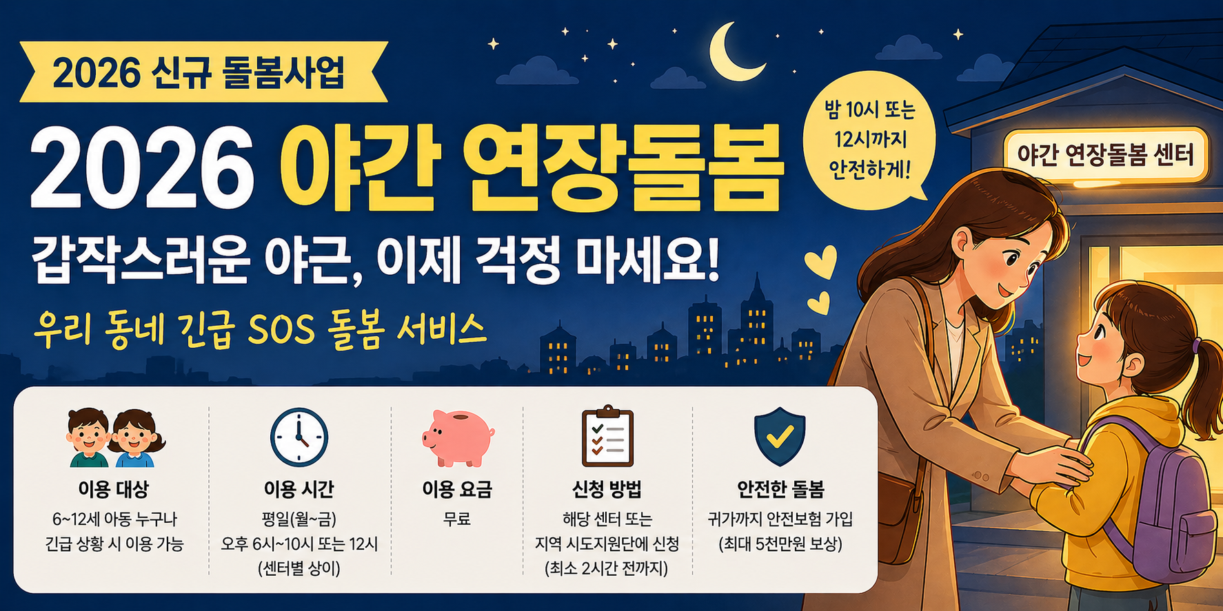 2026 야간 연장돌봄 신규사업 안내