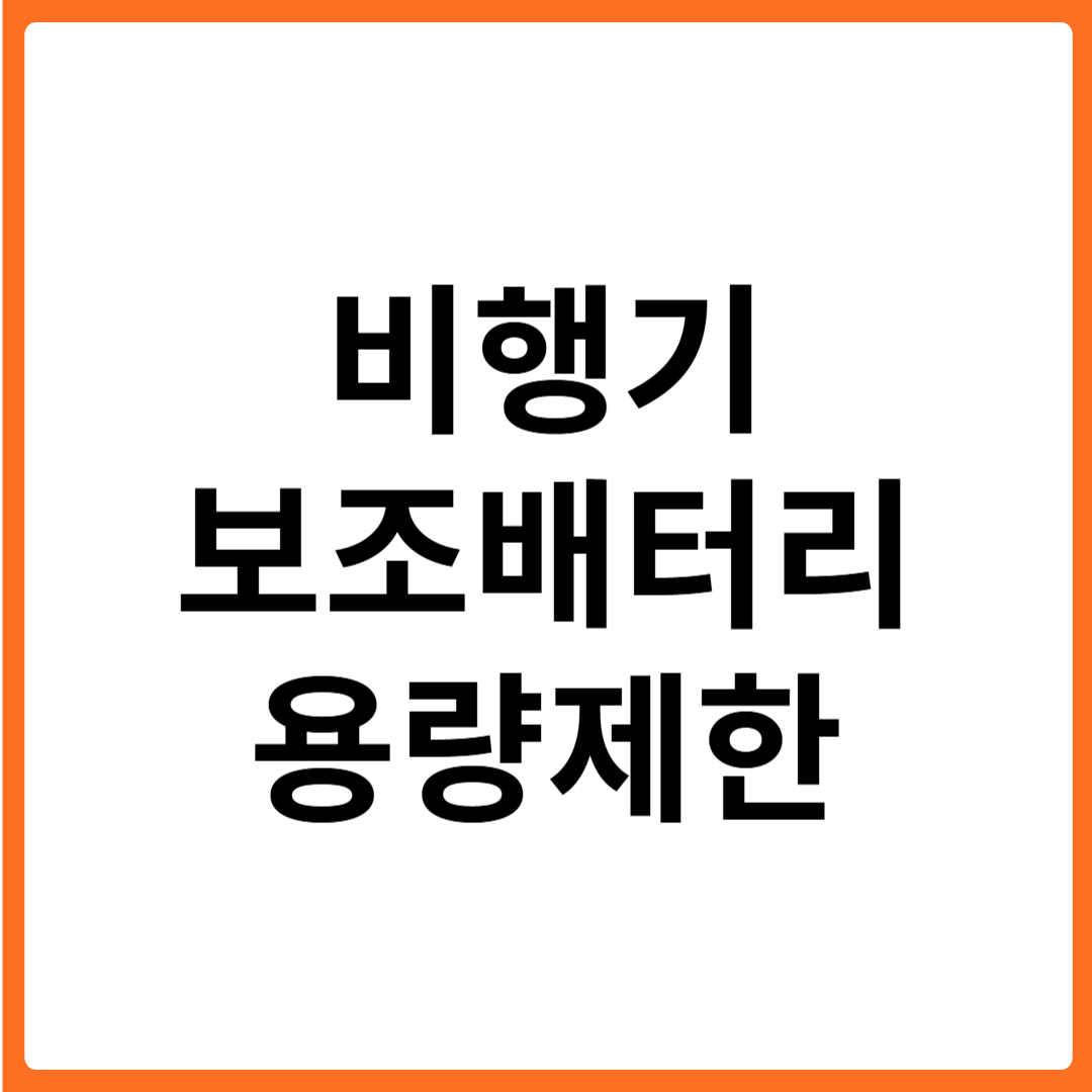 비행기 보조배터리 용량 여행 준비 체크리스트 1순위