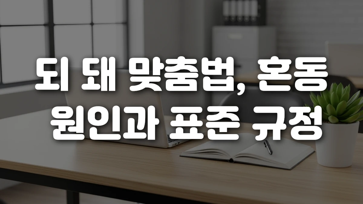 되 돼 맞춤법 혼동 원인과 표준 규정