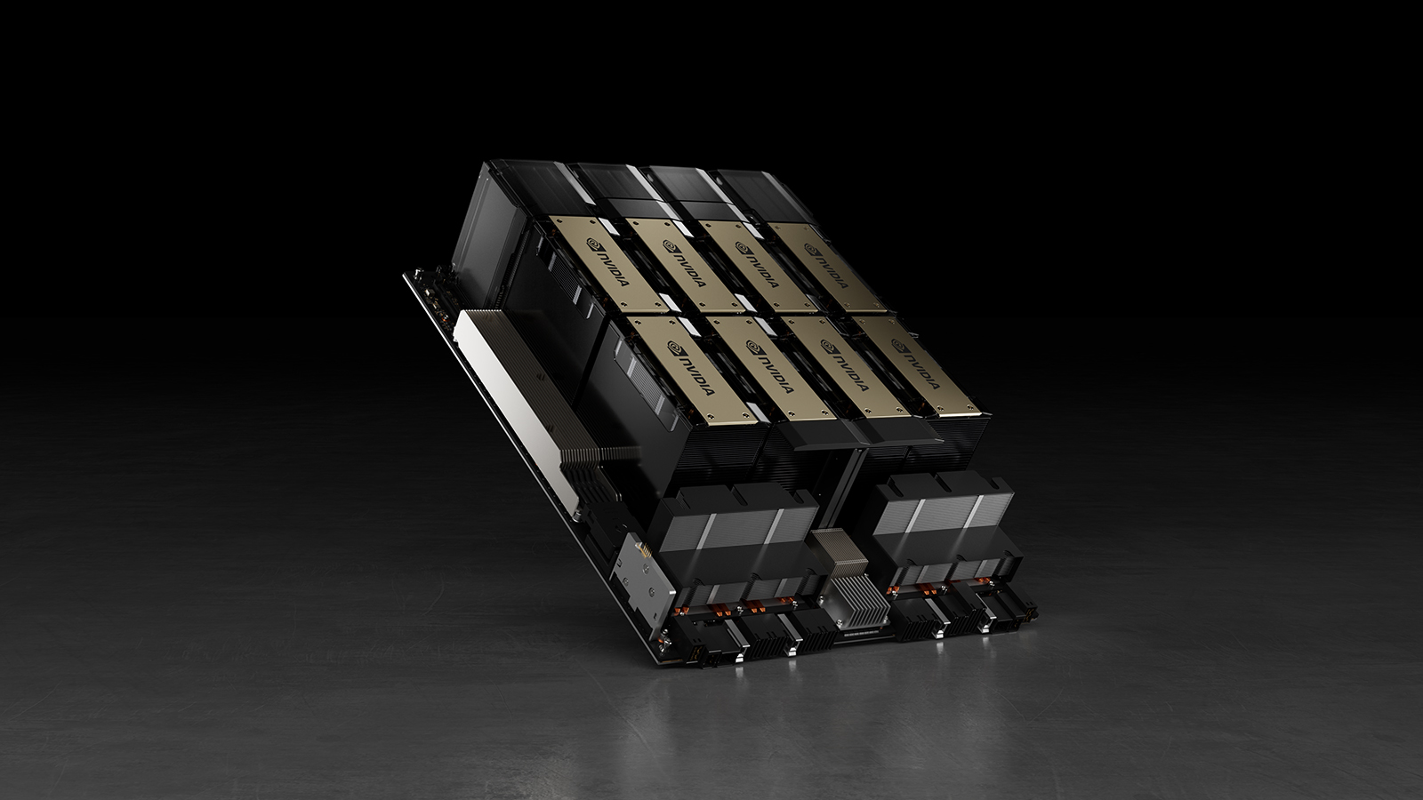 엔비디아 H100 GPU 8개가 탑재된 AI 반도체 가속기 HGX 시스템 실물