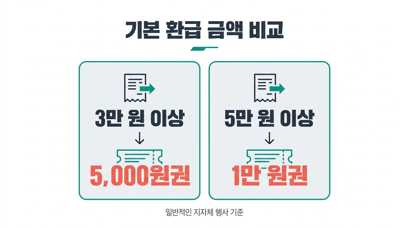 온누리상품권 환급 기본 환급 금액 비교