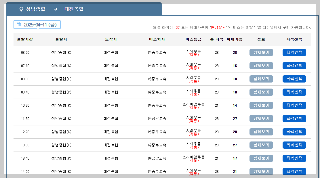 성남 시외버스터미널 시간표, 예매 최신 가이드