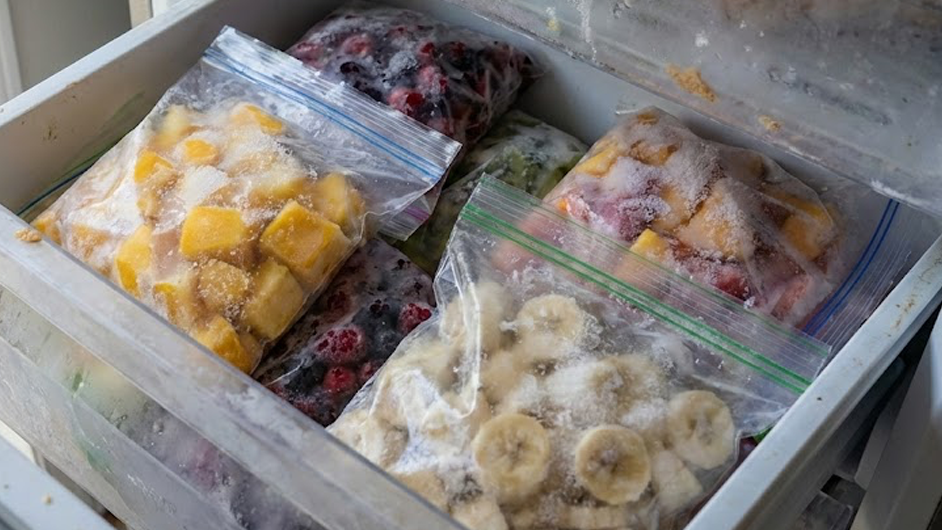 냉동된 과일 사진