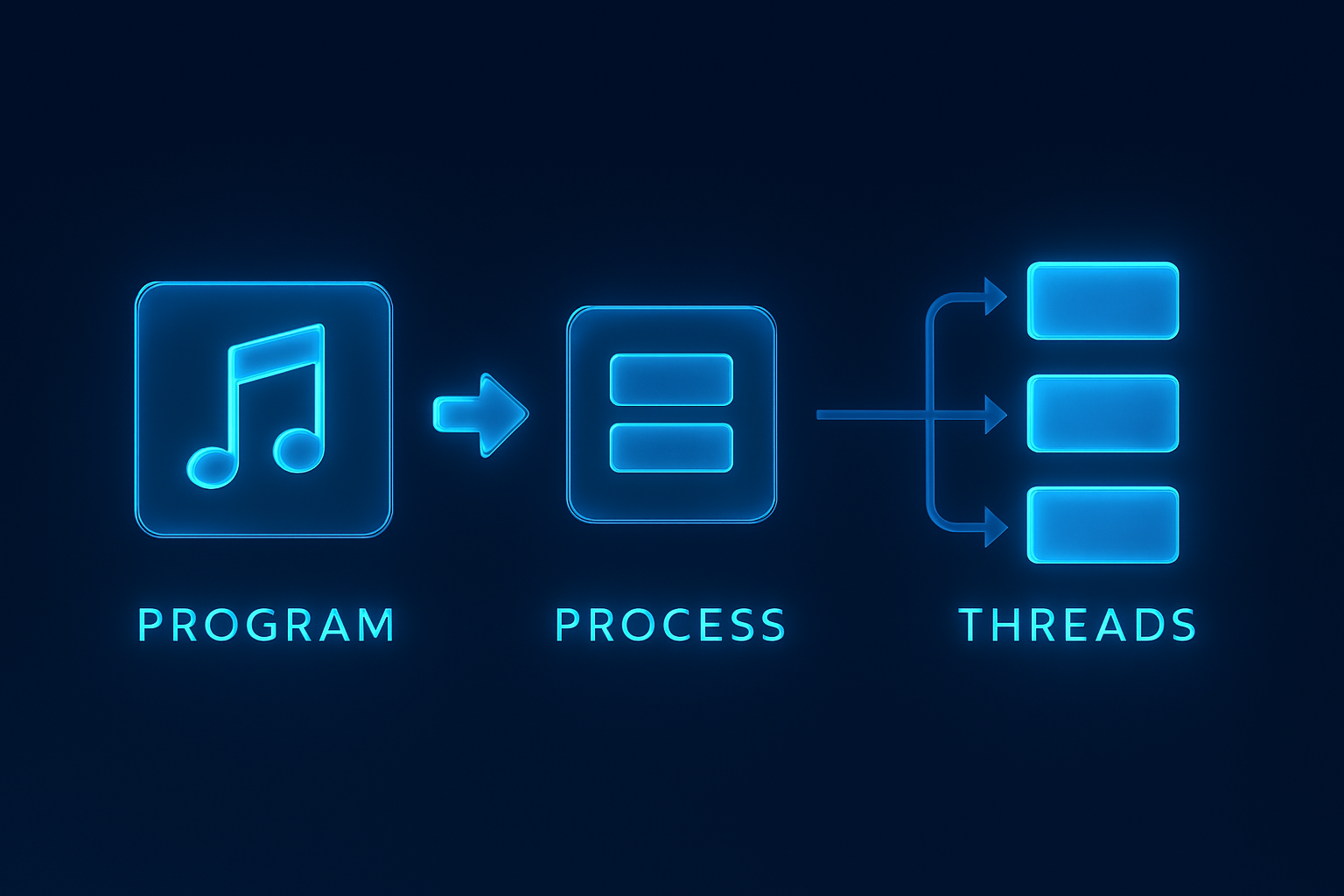 기술 구조의 진화와 흐름을 상징적으로 연결한 미래지향적 구성
