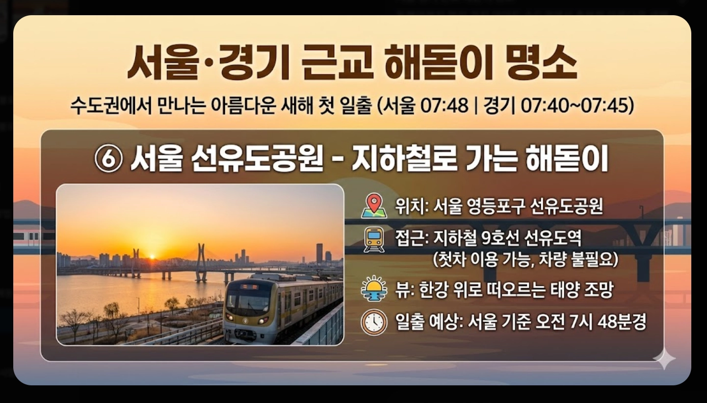 2026년 해돋이 시간 지역별 완벽 정리