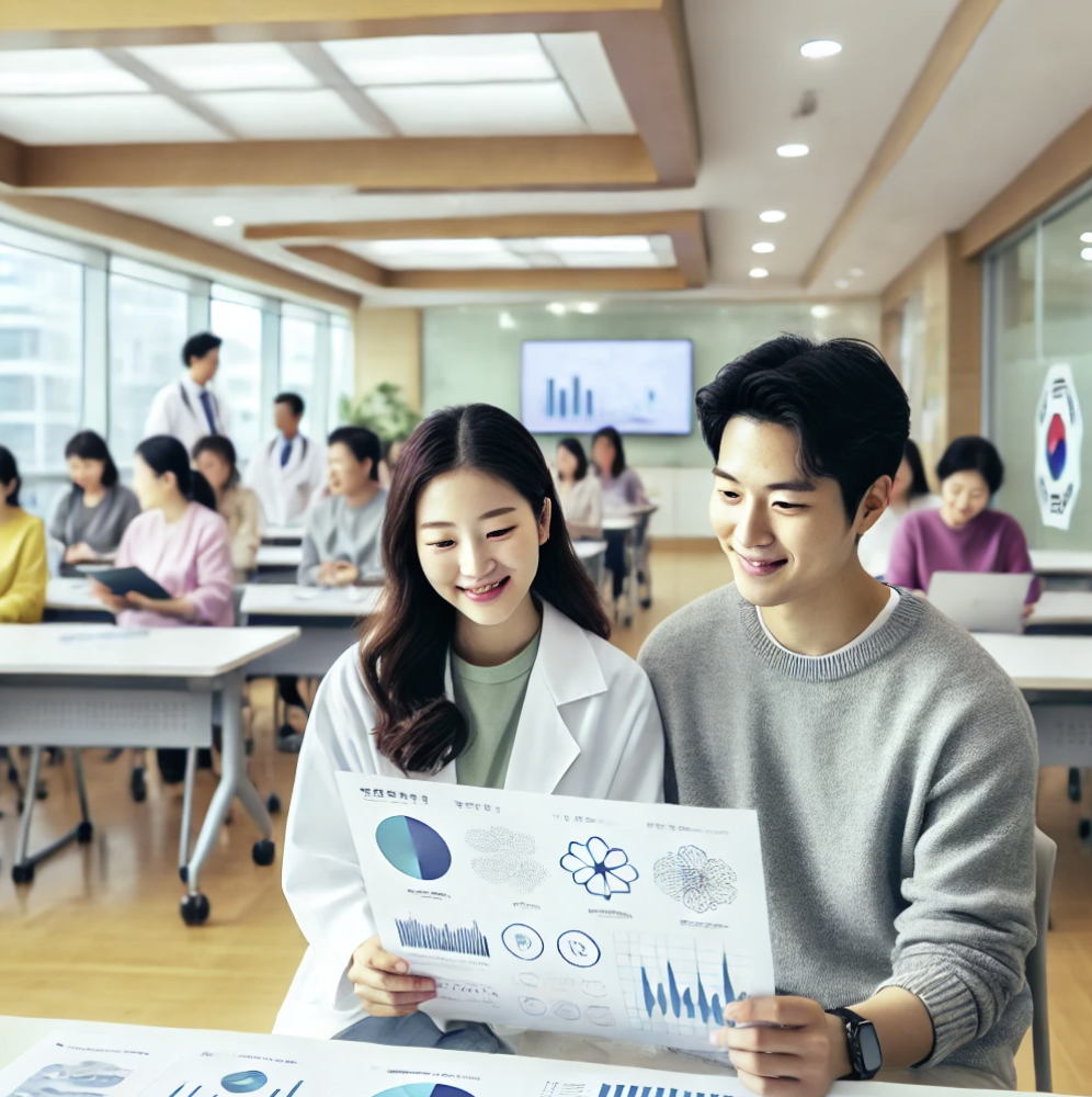 건강 보험 계획에 대해 논의중인 직원들