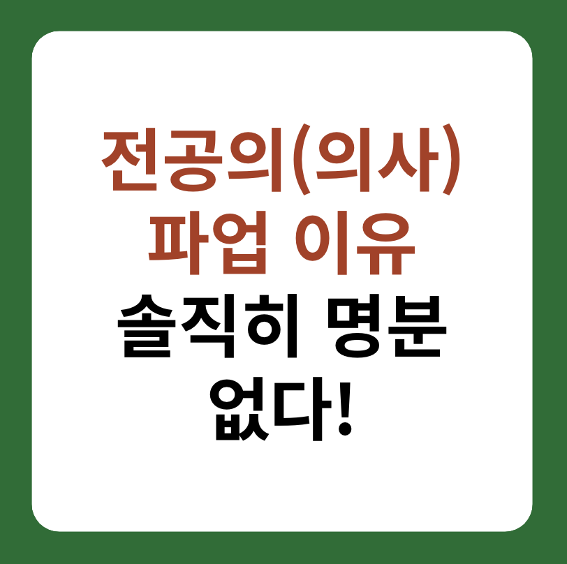 전공의 의사 파업, 의대생 휴학 이유와 정부 의료개혁 대표 이미지