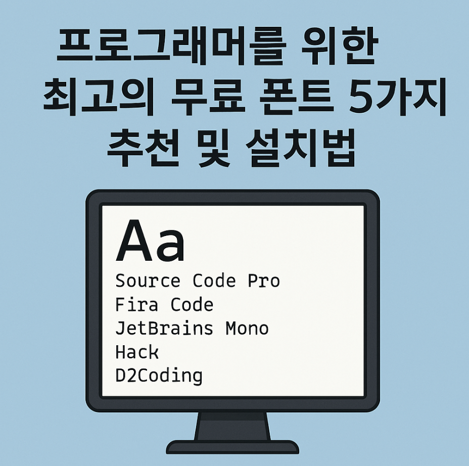 프로그래머를 위한 최고의 무료 폰트 5가지 추천 및 설치법